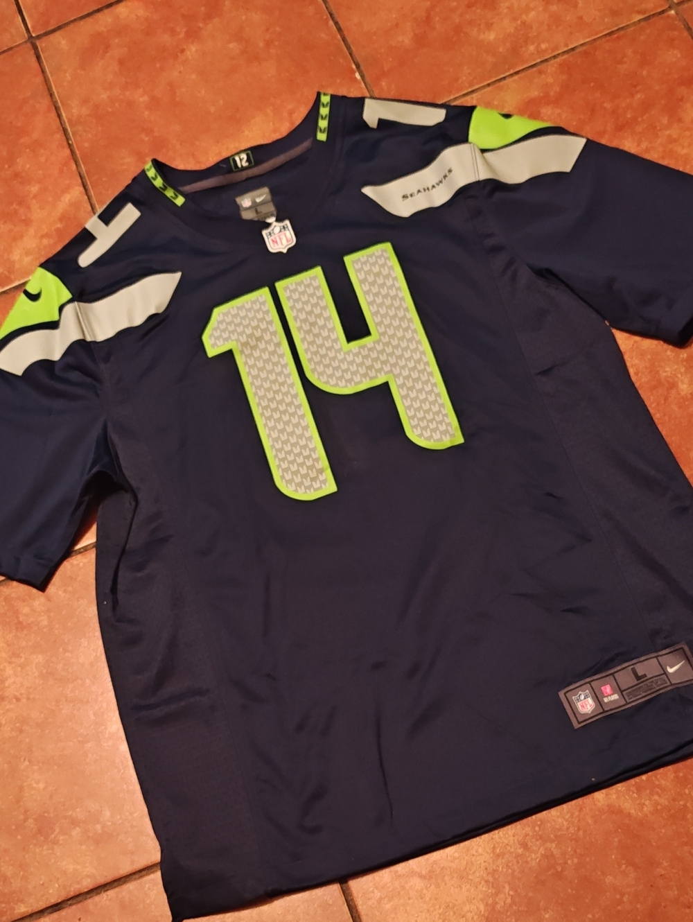 Seattle Seahawks Navy & Neon Green Jersey Shirt